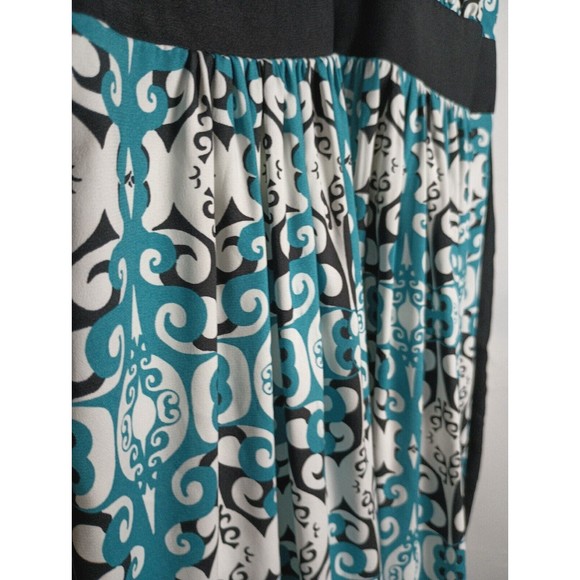 Trulli Ladies Sz 10 Sleeveless Blue Dress Floral Print Tie Waist - Picture 15 of 15